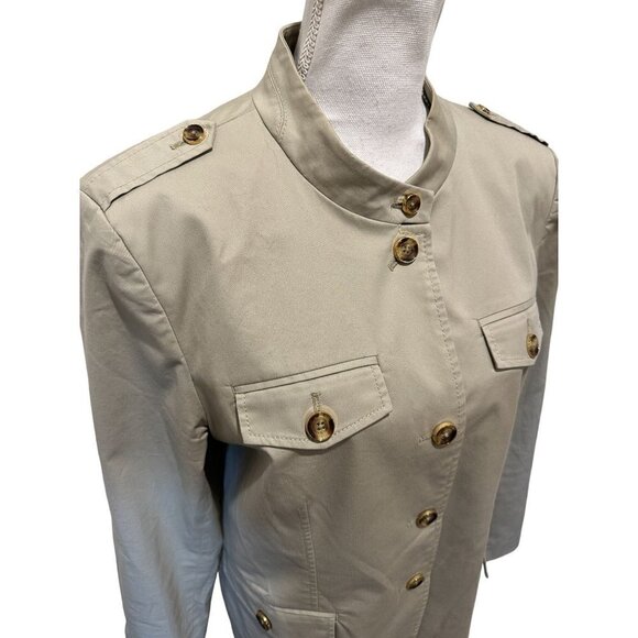 Michael Kors Jacket Blazer Women Sz 14 Button Down Pockets Military Style Lined - Picture 3 of 11